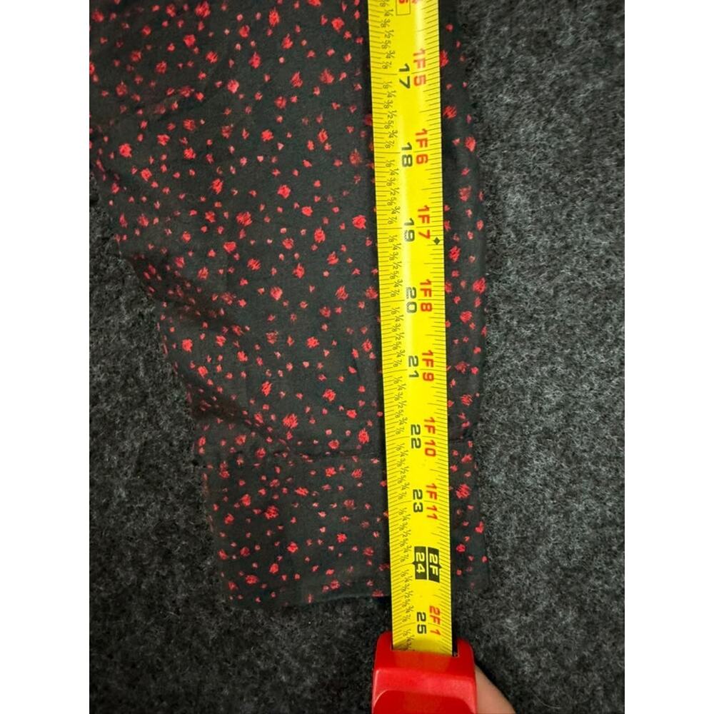 Azaro Uomo Mens Small Black Red Floral Long Sleeve Button Front Shirt - Picture 7 of 9